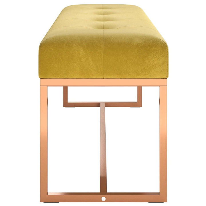 bænk 110x36x45 cm velour sennepsgul