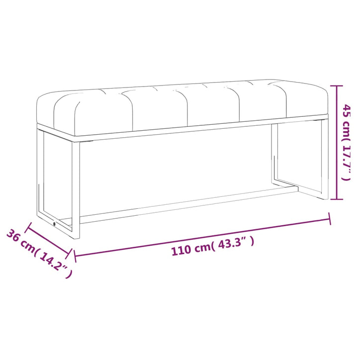 bænk 110x36x45 cm velour beige