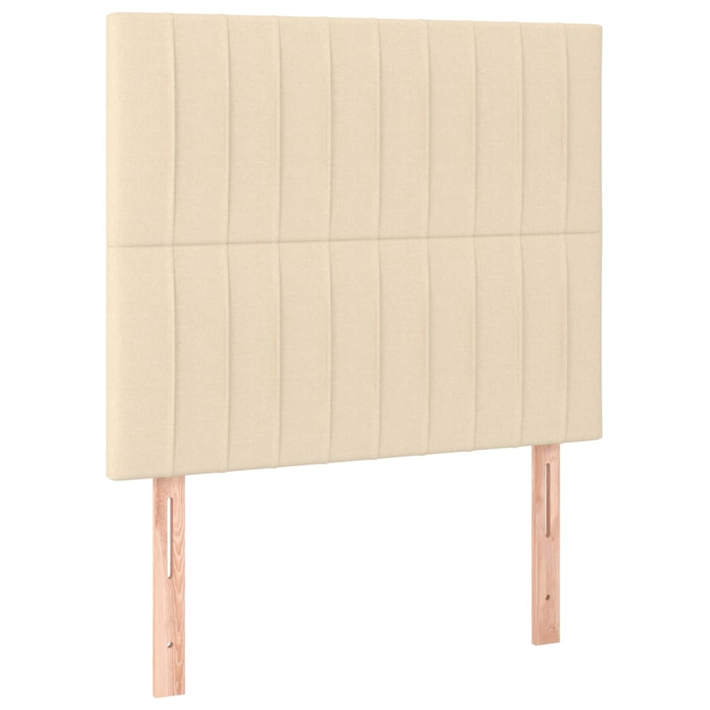 kontinentalseng med madras 90x190 cm stof cremefarvet