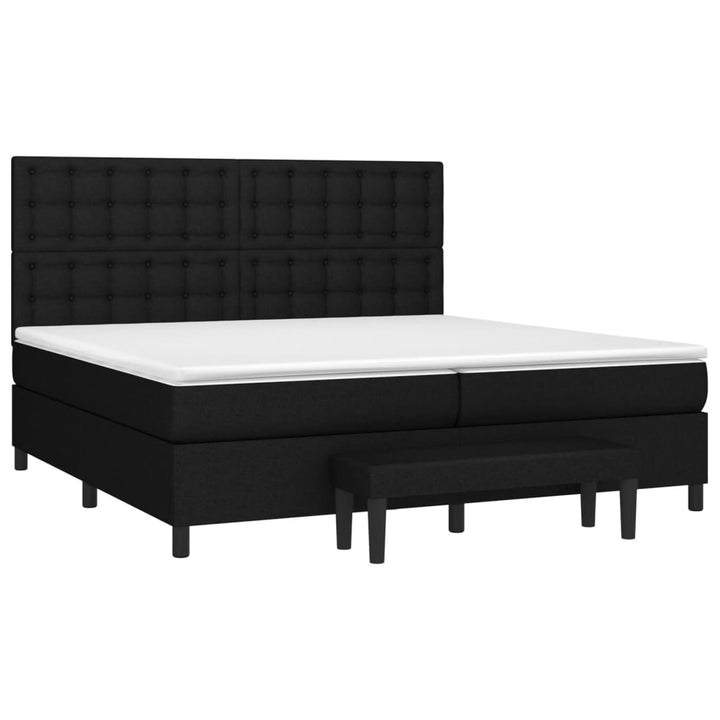kontinentalseng med madras 200x200 cm stof sort