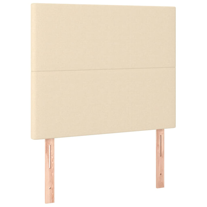 kontinentalseng med madras 90x190 cm stof cremefarvet