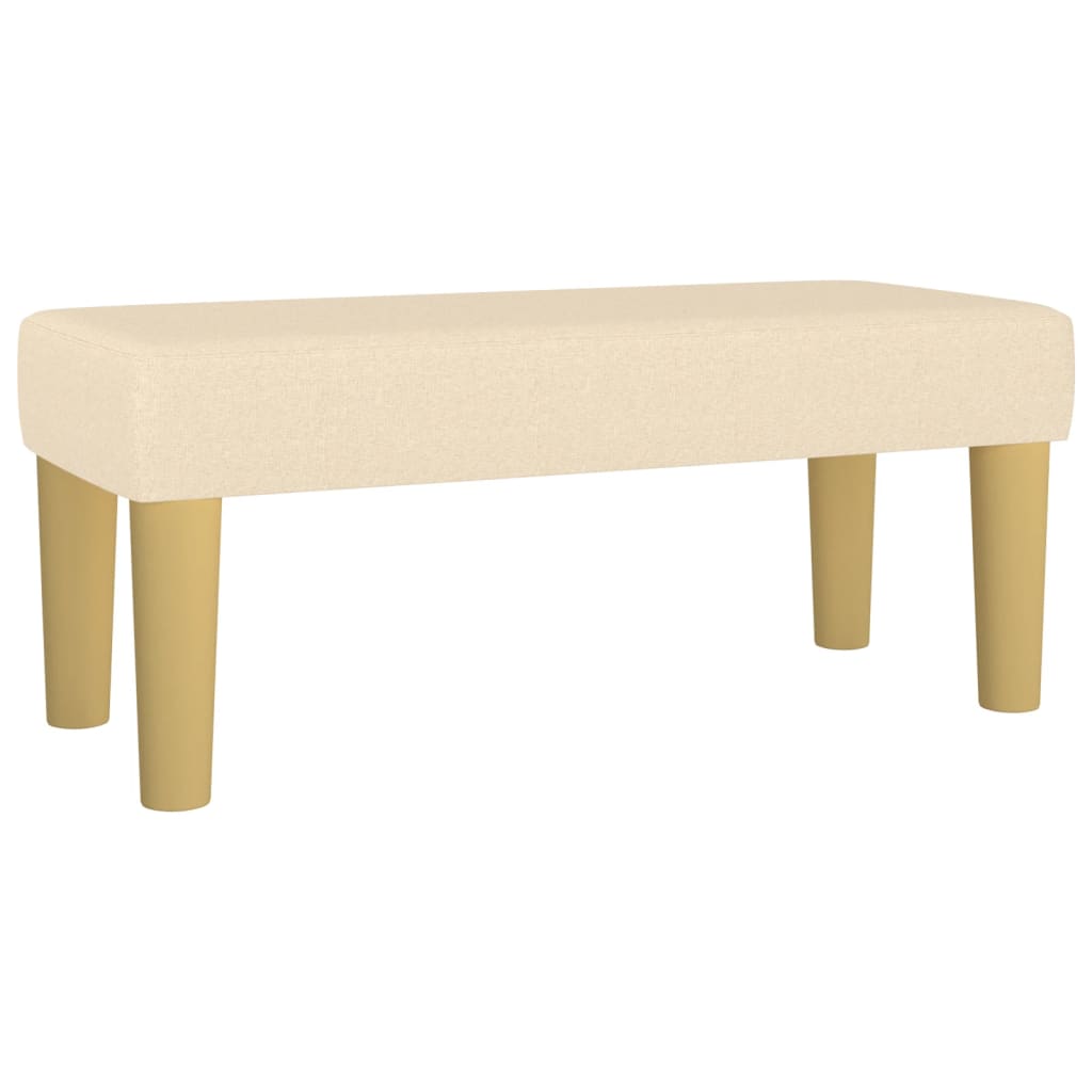 kontinentalseng med madras 90x190 cm stof cremefarvet