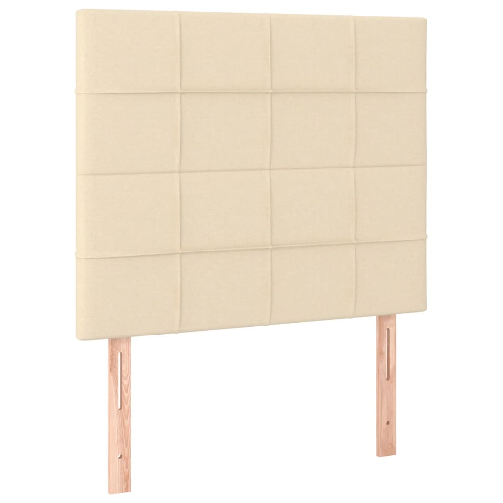 kontinentalseng med madras 90x190 cm stof cremefarvet
