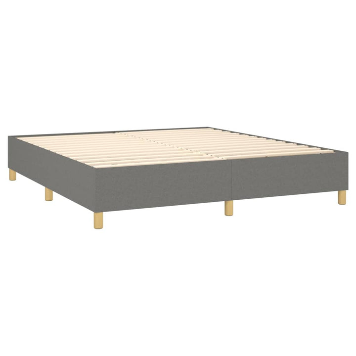 kontinentalseng med madras 200x200 cm stof mørkegrå
