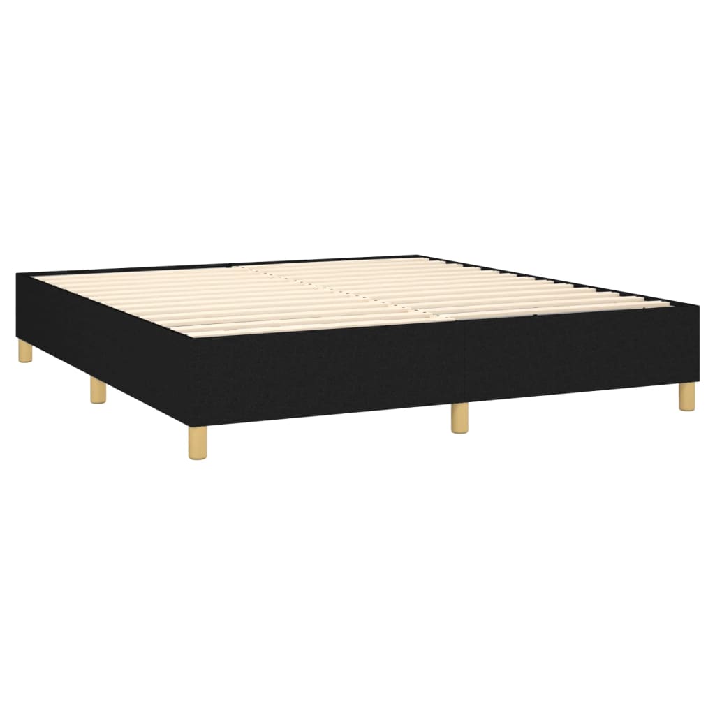kontinentalseng med madras 200x200 cm stof sort