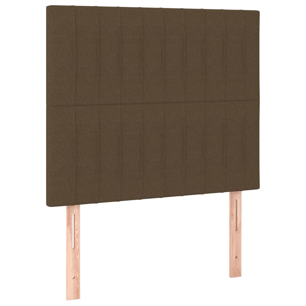 kontinentalseng med madras 80x200 cm stof mørkebrun