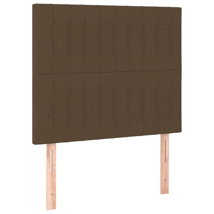 kontinentalseng med madras 80x200 cm stof mørkebrun