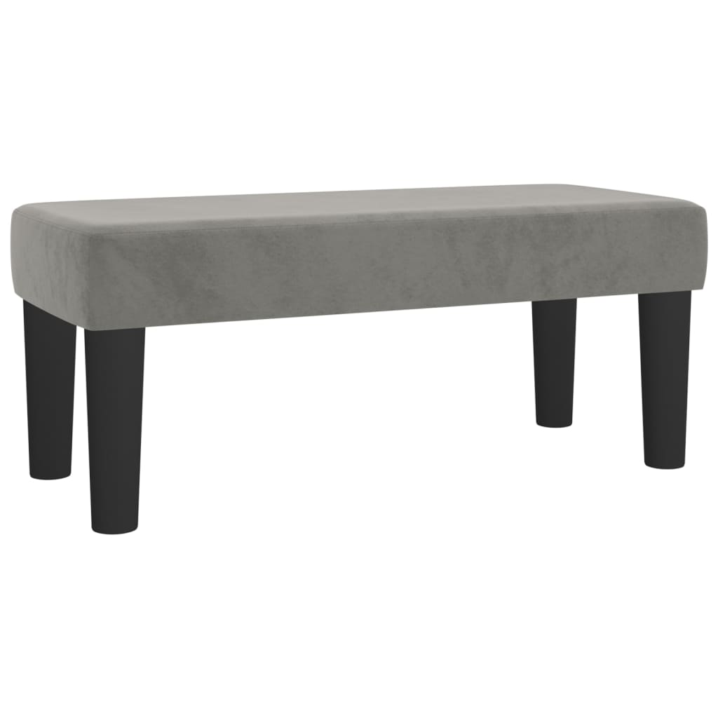 kontinentalseng med madras 90x190 cm fløjl lysegrå