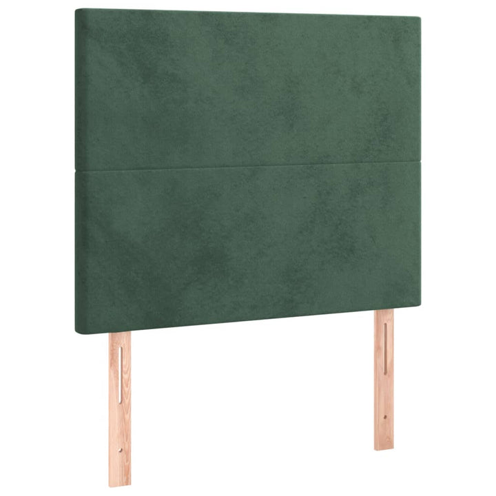 kontinentalseng med madras 90x190 cm fløjl mørkegrøn