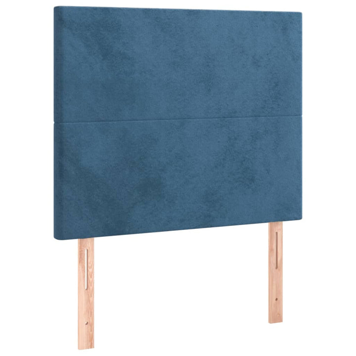 kontinentalseng med madras 90x190 cm fløjl mørkeblå