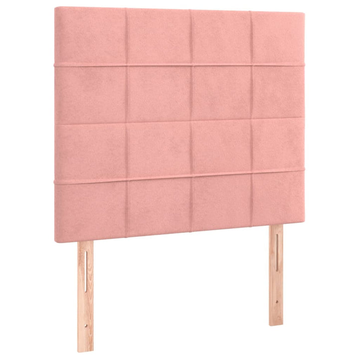 kontinentalseng med madras 80x200 cm fløjl lyserød