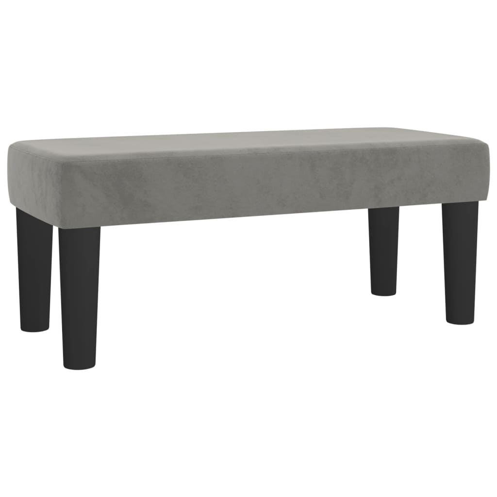 kontinentalseng med madras 90x190 cm fløjl lysegrå