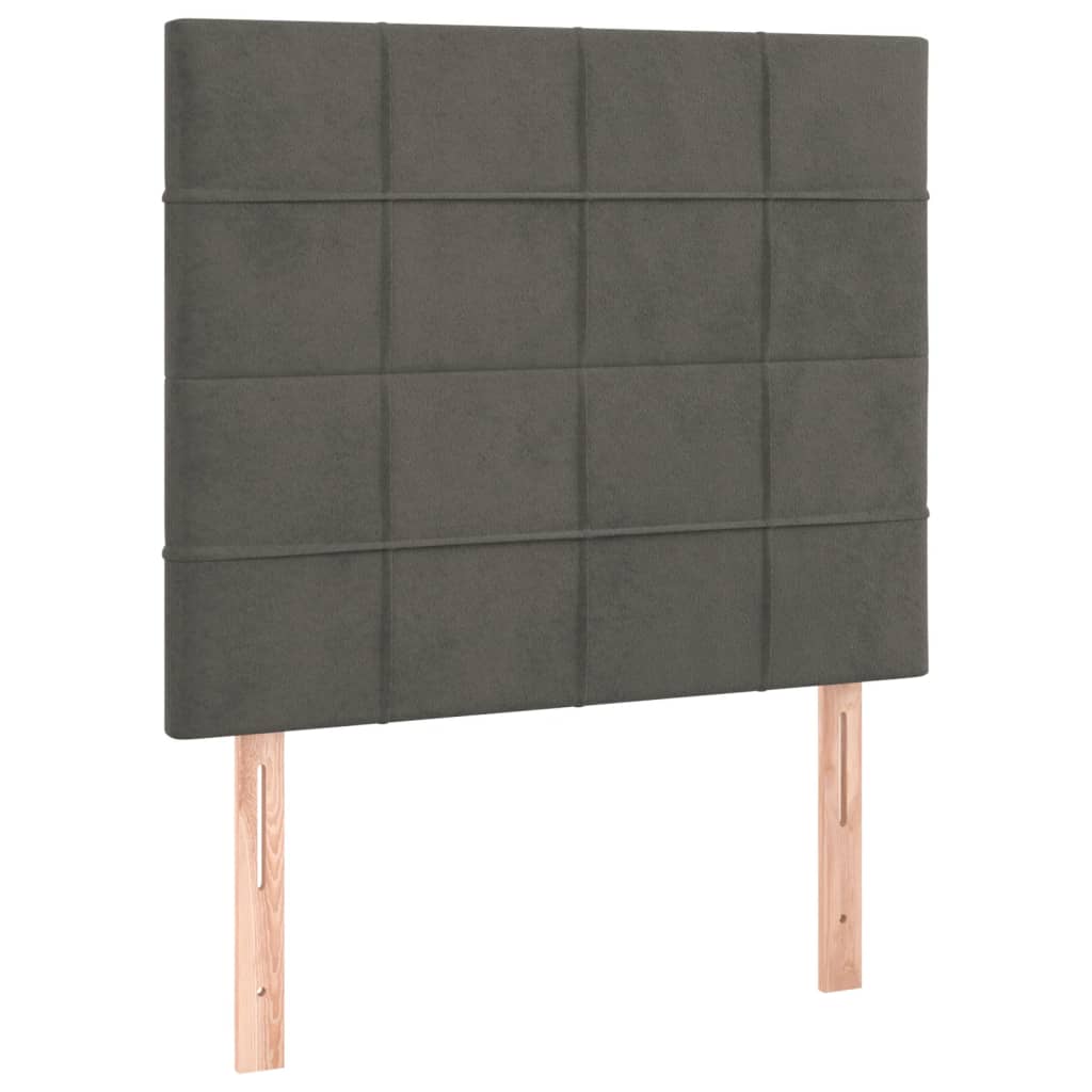 kontinentalseng med madras 90x190 cm fløjl mørkegrå