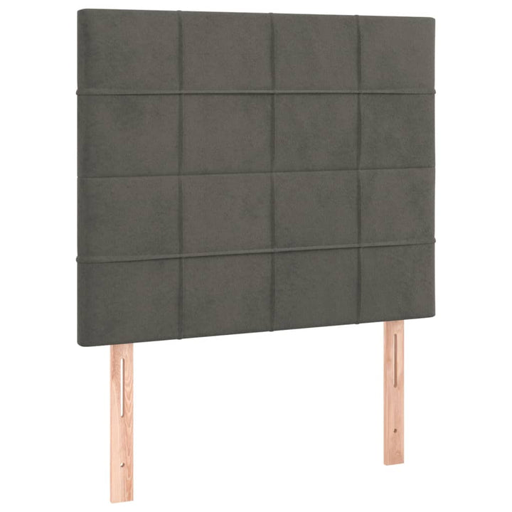 kontinentalseng med madras 90x190 cm fløjl mørkegrå