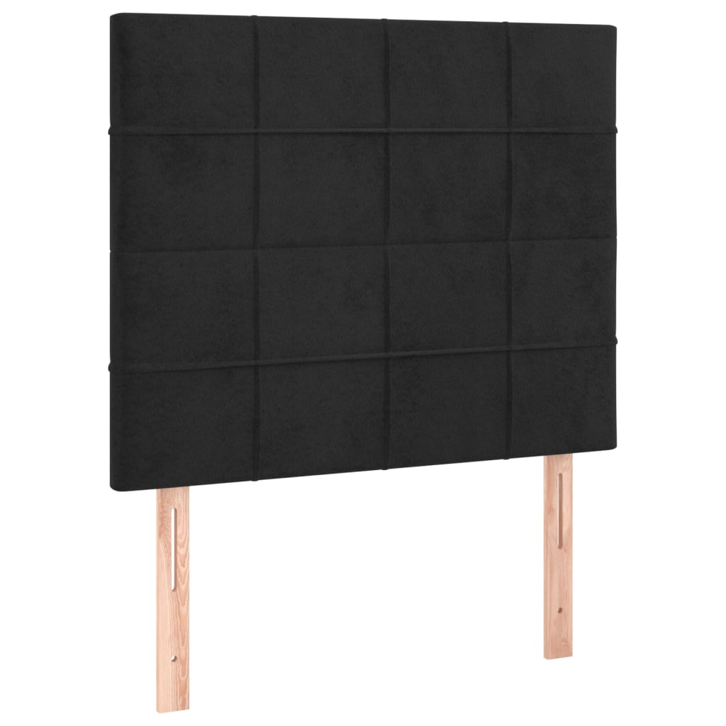 kontinentalseng med madras 90x190 cm fløjl sort