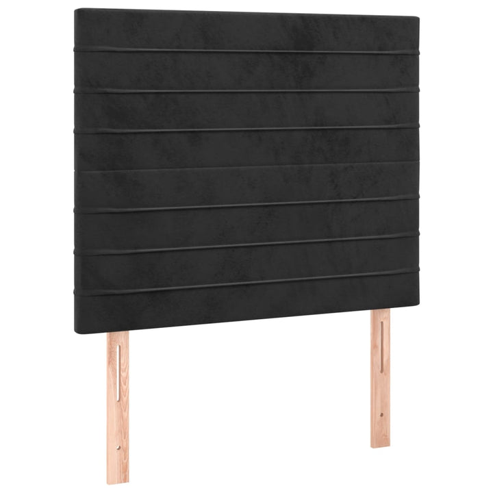 kontinentalseng med madras 90x190 cm fløjl sort