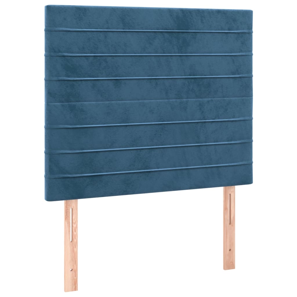 kontinentalseng med madras 90x190 cm fløjl mørkeblå
