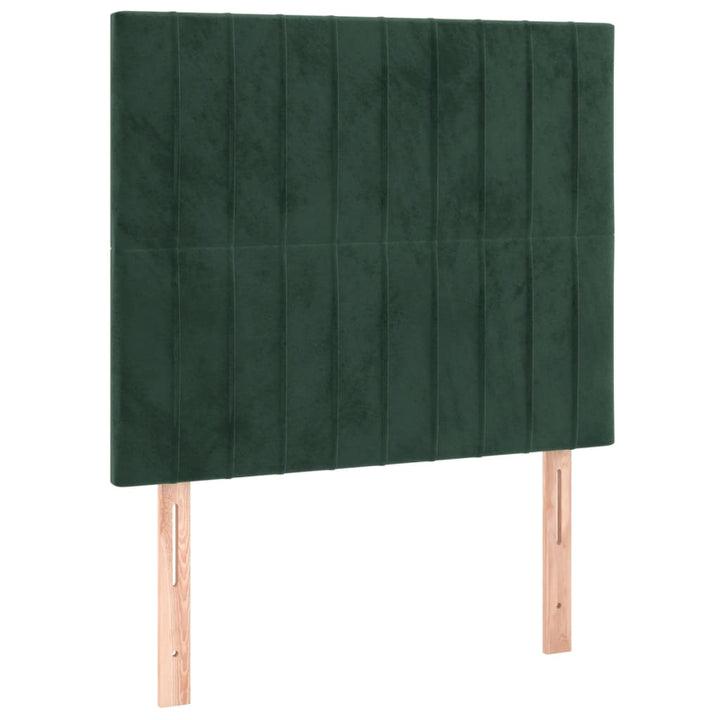 kontinentalseng med madras 80x200 cm fløjl mørkegrøn