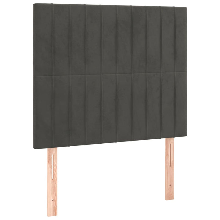 kontinentalseng med madras 90x190 cm fløjl mørkegrå