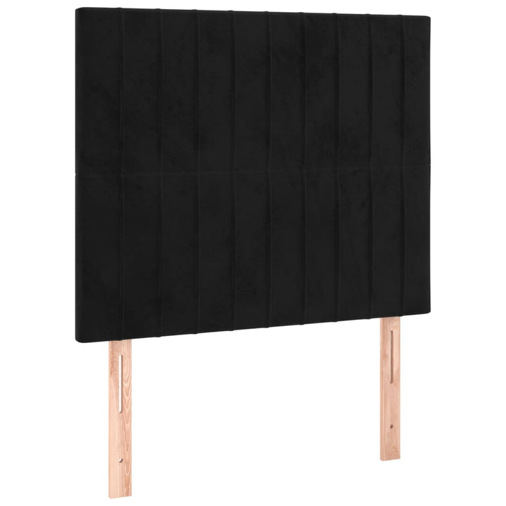 kontinentalseng med madras 90x190 cm fløjl sort
