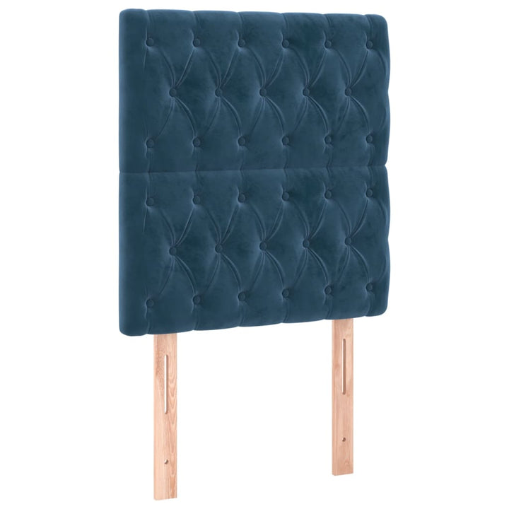 kontinentalseng med madras 80x200 cm fløjl mørkeblå