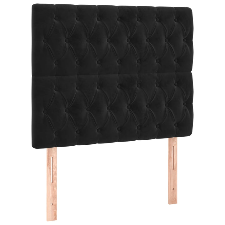 kontinentalseng med madras 90x190 cm fløjl sort