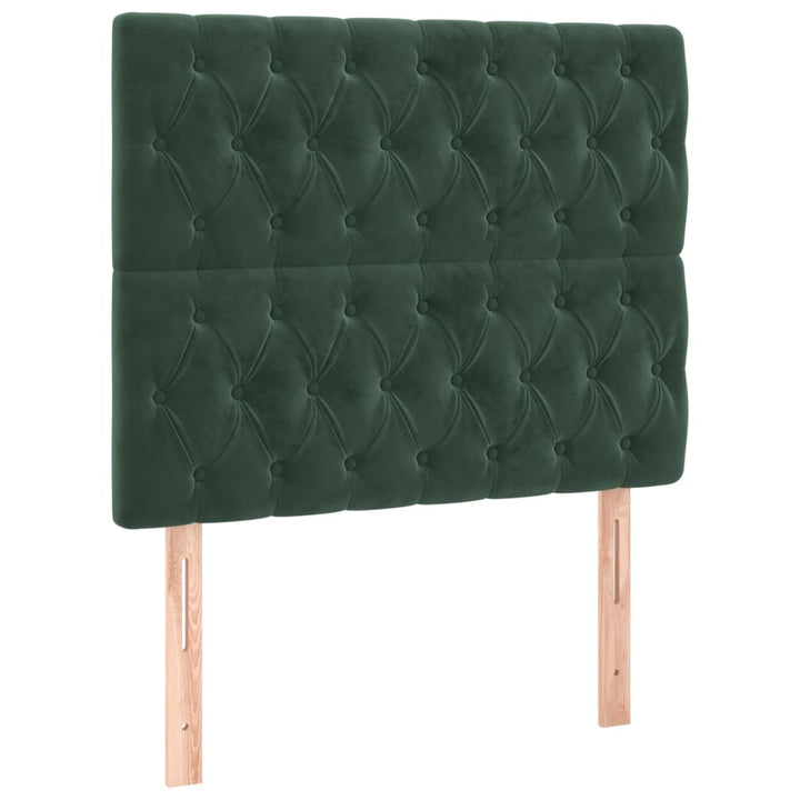 kontinentalseng med madras 90x190 cm fløjl mørkegrøn