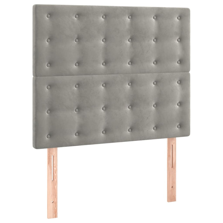 kontinentalseng med madras 80x200 cm fløjl lysegrå