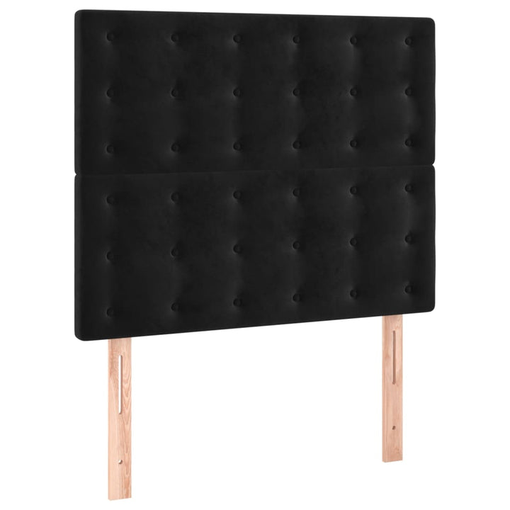 kontinentalseng med madras 80x200 cm fløjl sort