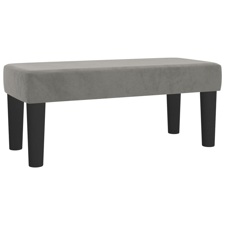kontinentalseng med madras 90x190 cm fløjl lysegrå