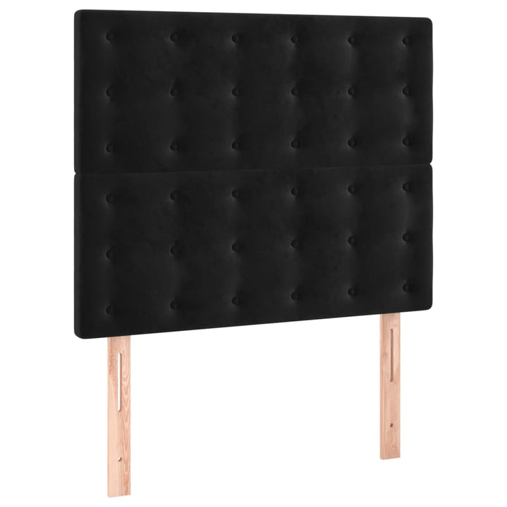 kontinentalseng med madras 90x190 cm fløjl sort