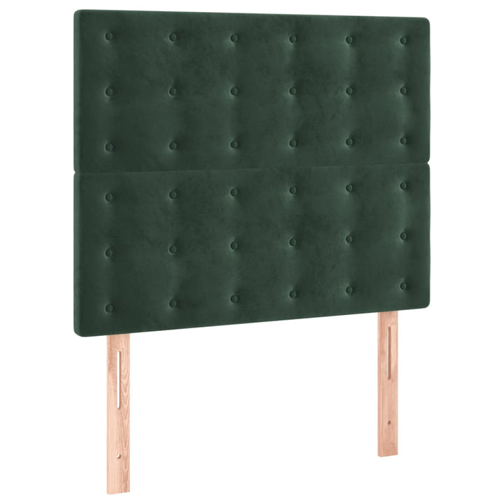 kontinentalseng med madras 90x190 cm fløjl mørkegrøn