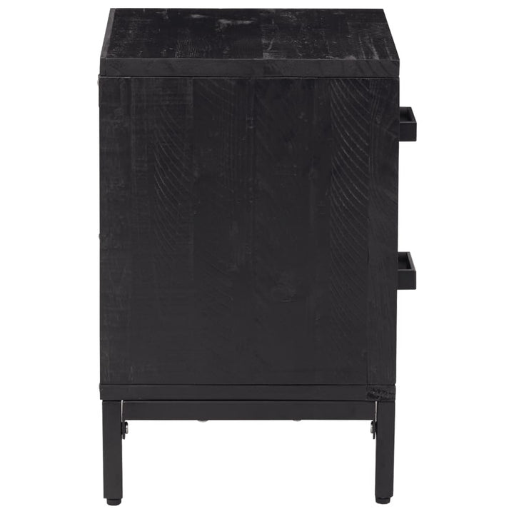 sengeborde 2 stk. 36x30x45 cm massivt fyrretræ sort