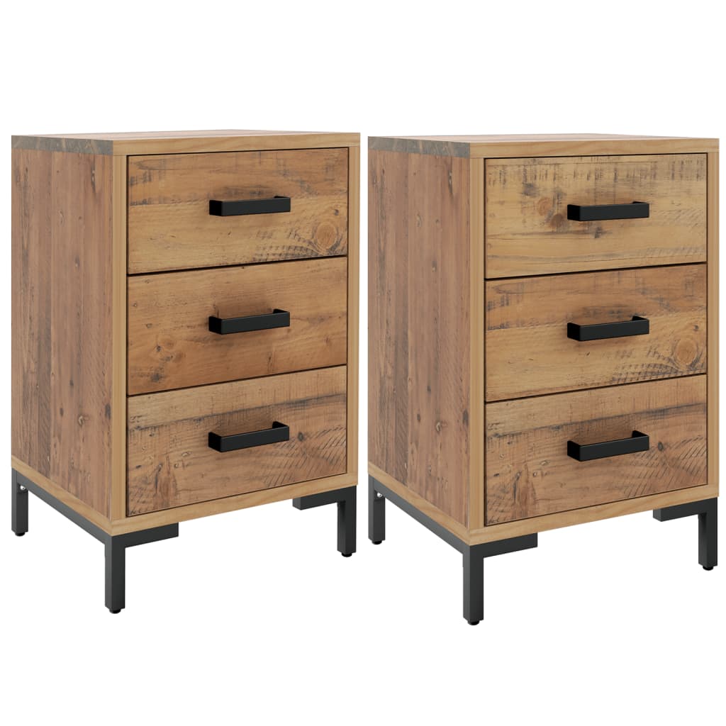 sengeborde 2 stk. 40x30x55 cm massivt fyrretræ