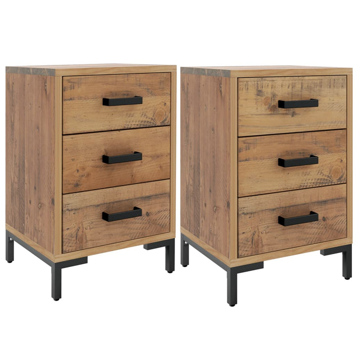 sengeborde 2 stk. 40x30x55 cm massivt fyrretræ