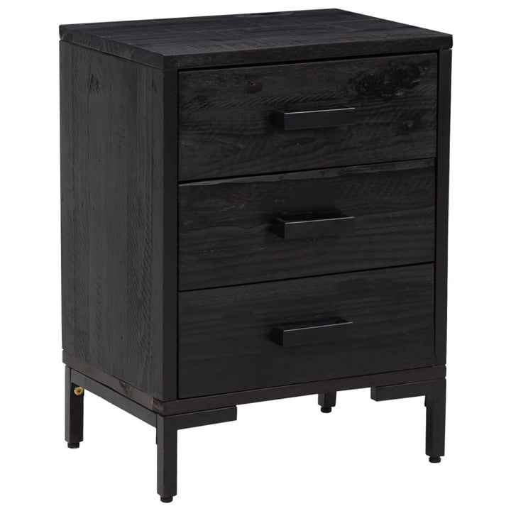 sengeborde 2 stk. 40x30x55 cm massivt fyrretræ sort