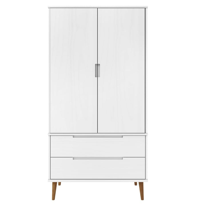 klædeskab 90x55x175 cm massivt fyrretræ hvid