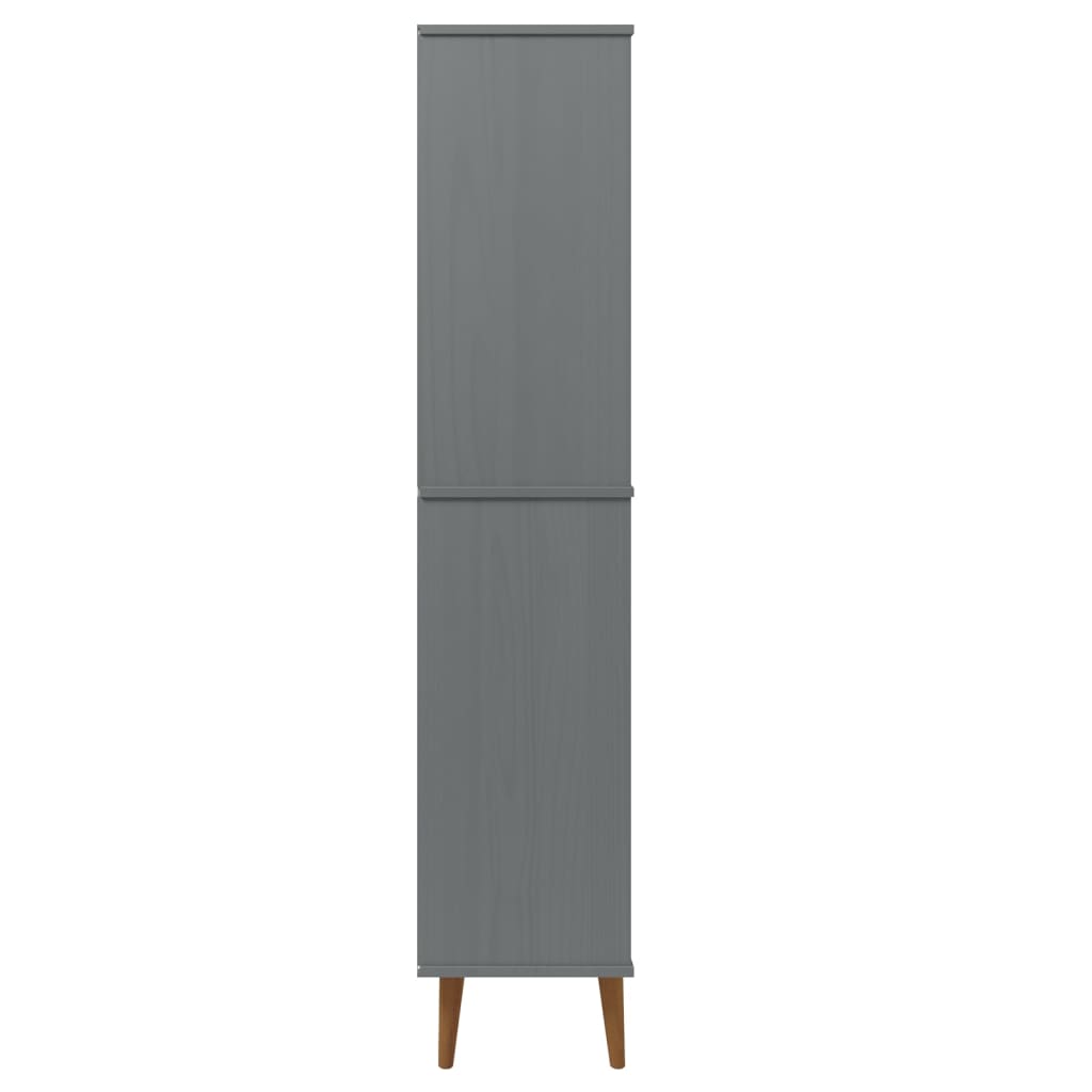 bogreol MOLDE 85x35x170,5 cm massivt fyrretræ grå