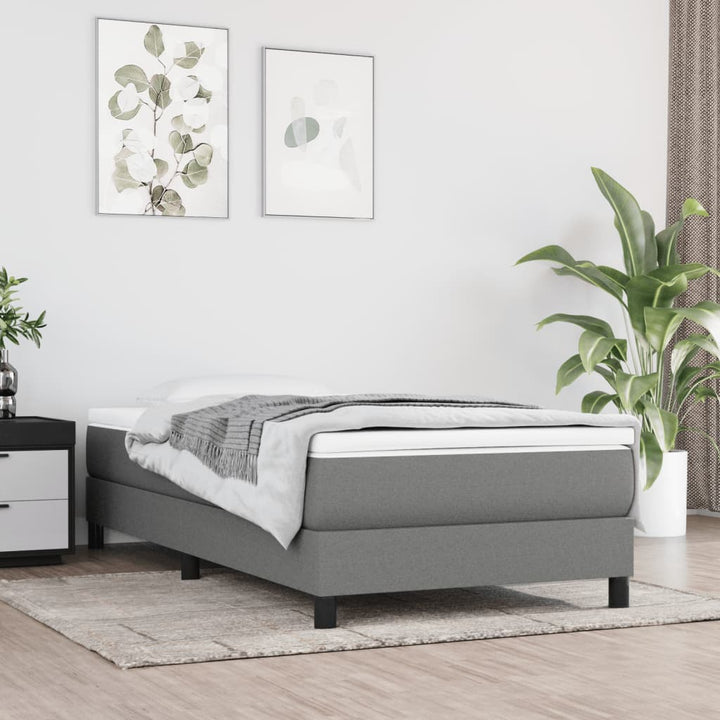 kontinentalseng med madras 80x200 cm stof mørkegrå