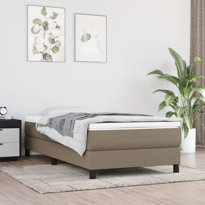 kontinentalseng med madras 90x190 cm stof gråbrun