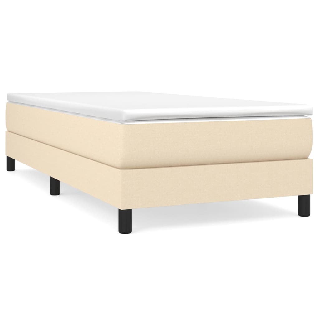 kontinentalseng med madras 90x190 cm stof cremefarvet