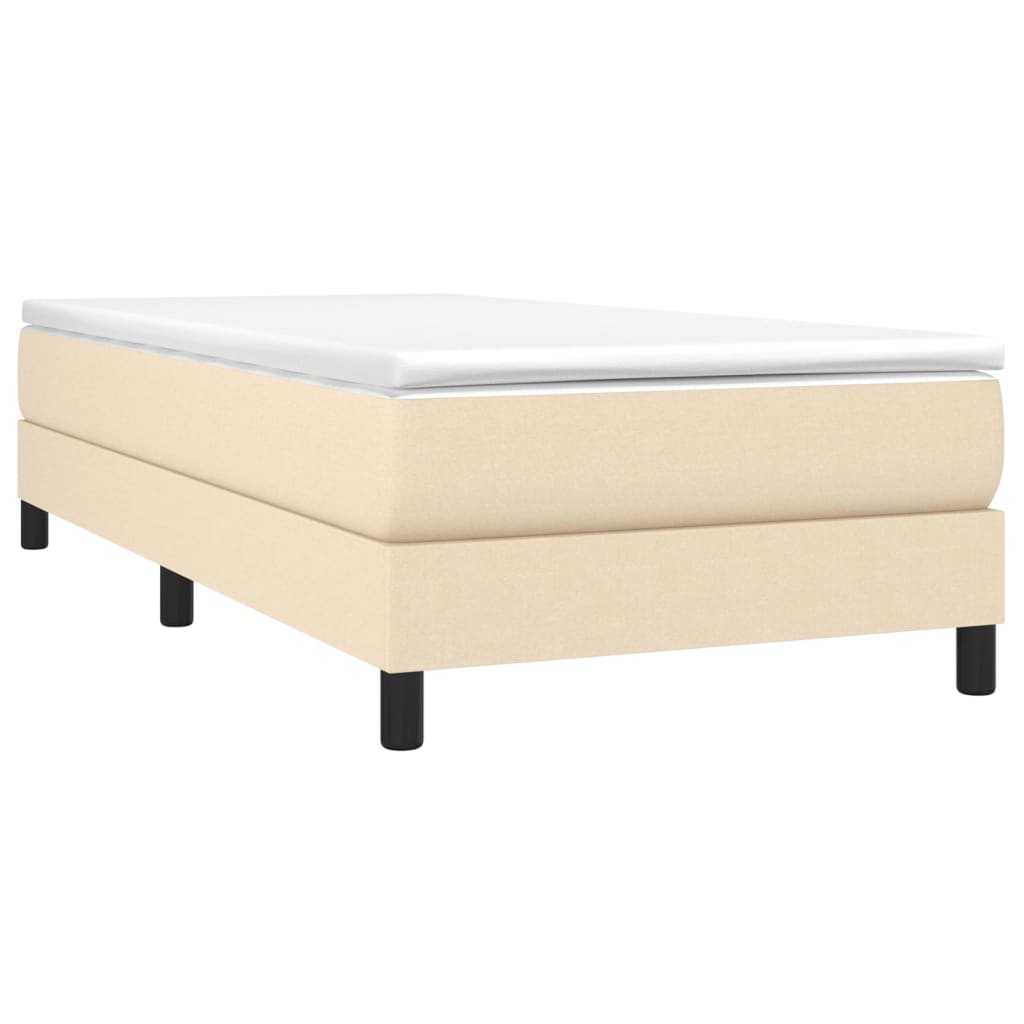 kontinentalseng med madras 90x190 cm stof cremefarvet