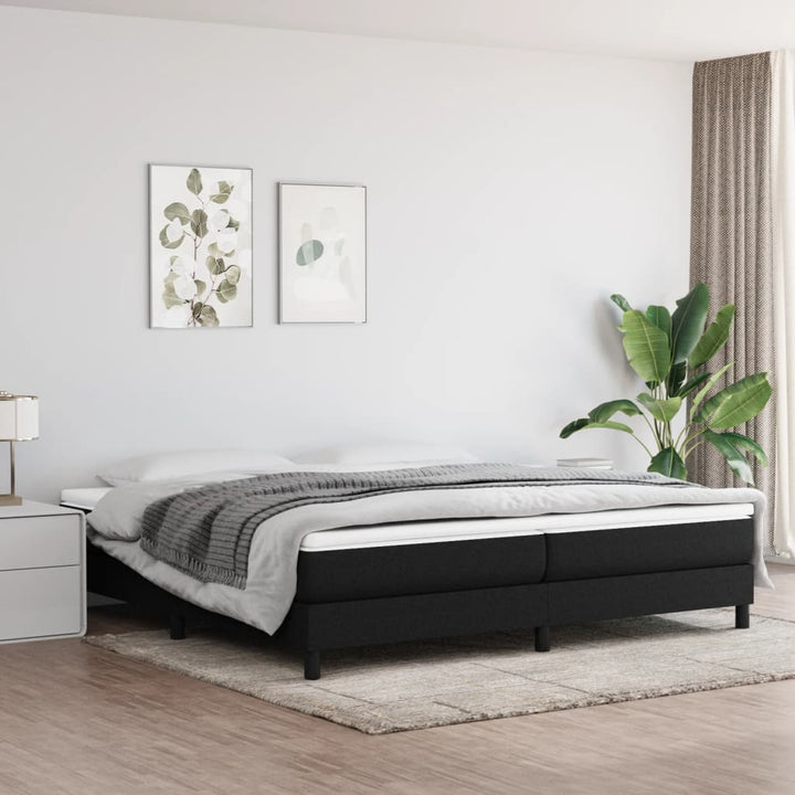 kontinentalseng med madras 200x200 cm stof sort