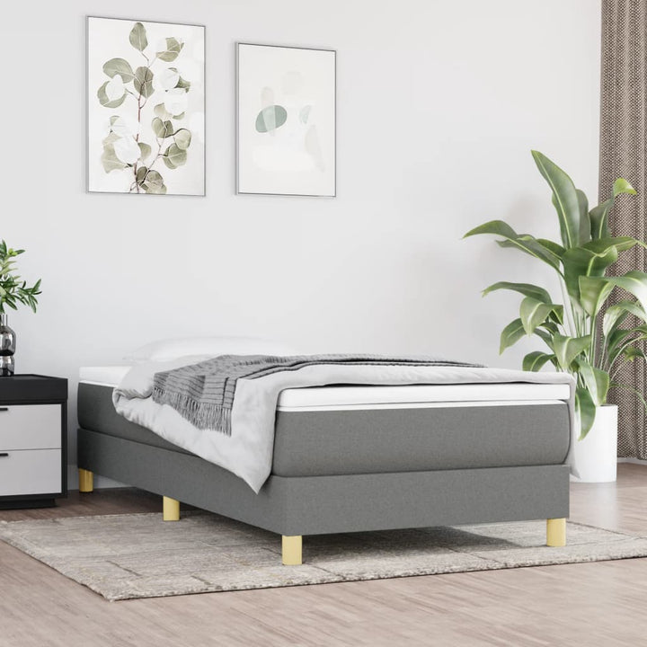 kontinentalseng med madras 80x200 cm stof mørkegrå