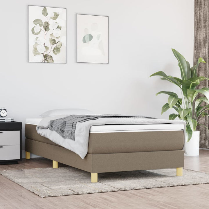 kontinentalseng med madras 90x190 cm stof gråbrun