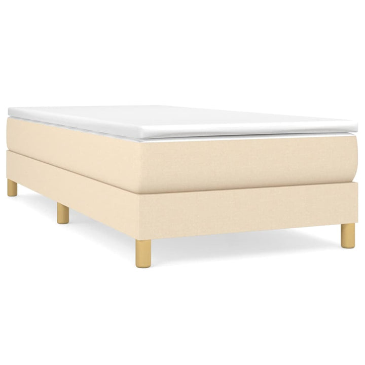 kontinentalseng med madras 90x190 cm stof cremefarvet