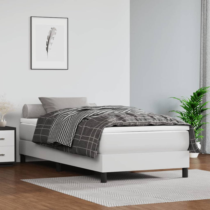 kontinentalseng med madras 80x200 cm kunstlæder hvid