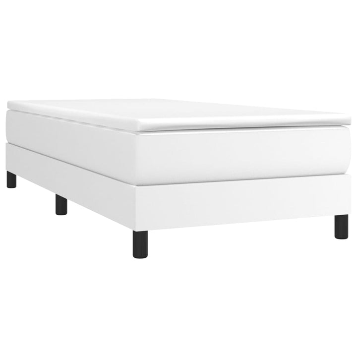 kontinentalseng med madras 90x190 cm kunstlæder hvid