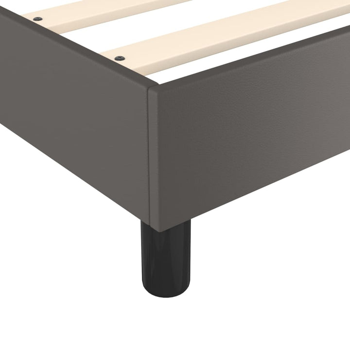 kontinentalseng med madras 90x190 cm kunstlæder grå