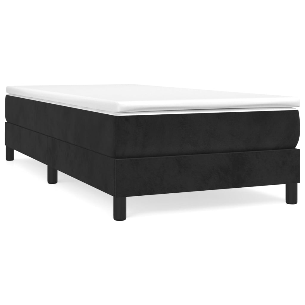 kontinentalseng med madras 90x190 cm fløjl sort